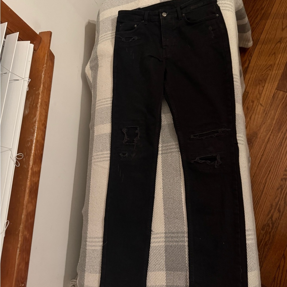 Ksubi Charcoal Distressed Skinny Jeans